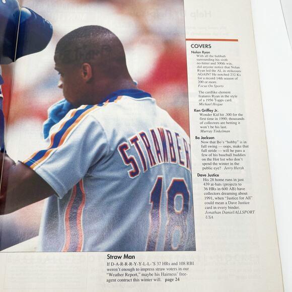 🎁 Vintage Beckett Baseball Card Monthly Magazine December 1990 Nolan Ryan - Picture 4 of 4